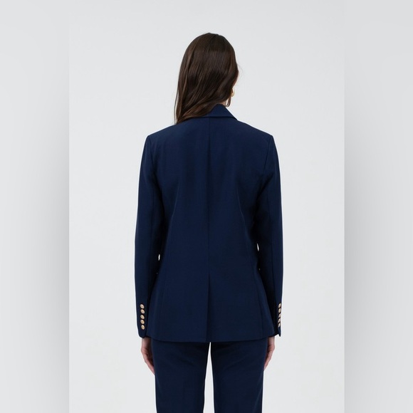 Studio by The Workshop Womens Navy Double Breasted Blazer Gold Buttons NWT Small - Picture 4 of 17